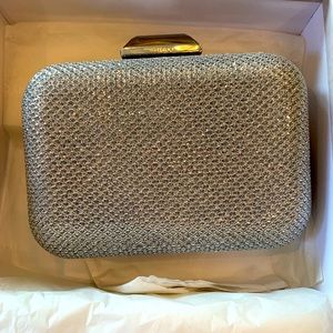 Excellent condition Jimmy Choo XL Cloud silver clutch